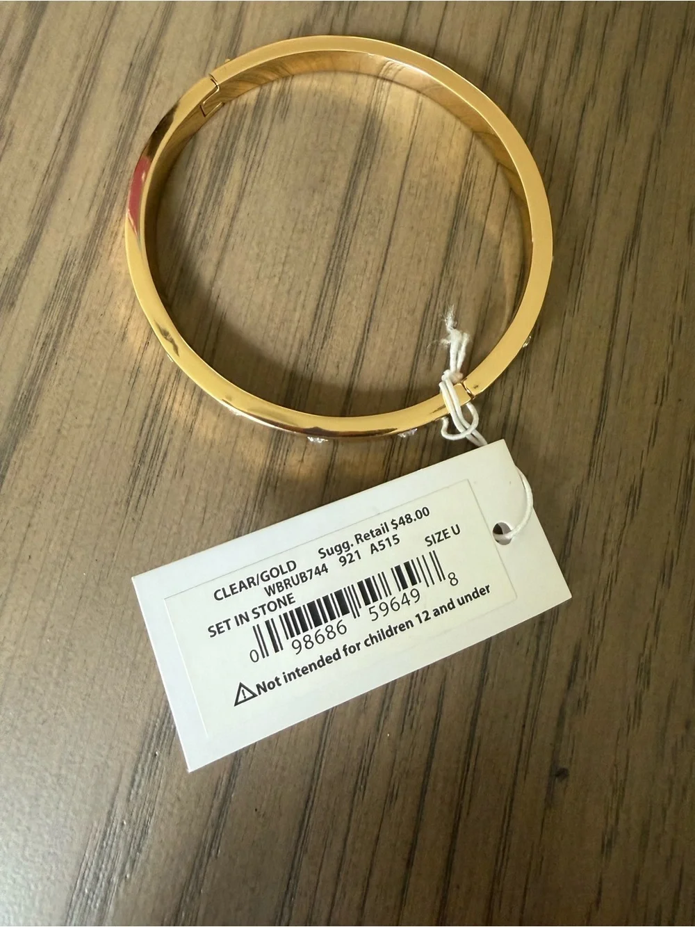 kate spade Gold Crystal-Stud Slim Bangle Bracelet - Picture 4 of 8